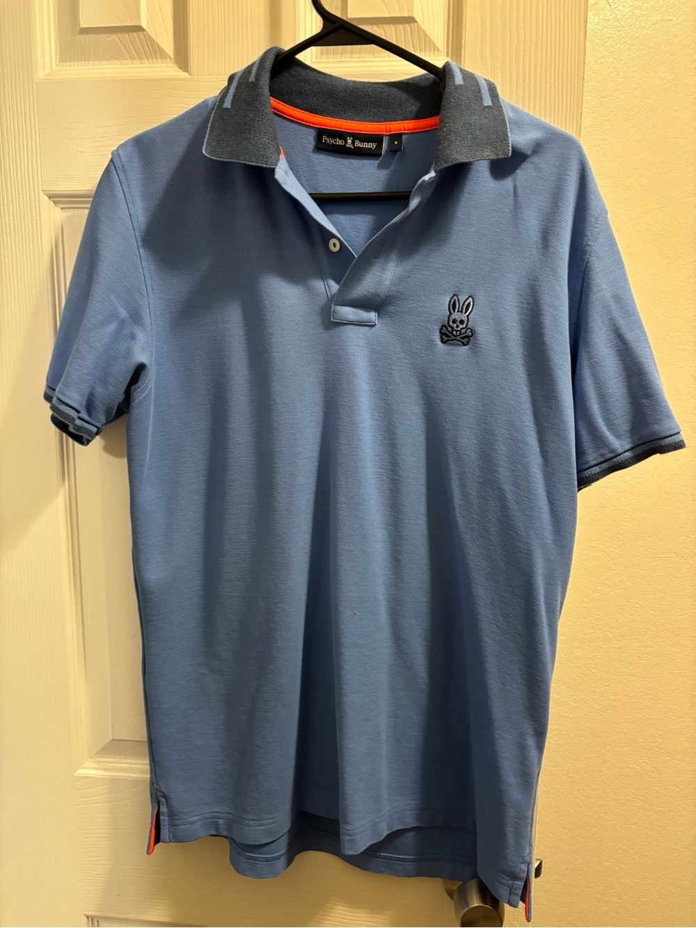 Psycho Bunny Men’s Sky Blue Polo with Dark Contrast Collar